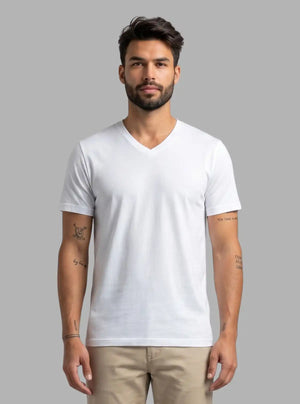 Promo Thread 180 GSM Cotton V Neck T-Shirts for Men | Soft Regular Fit Tee