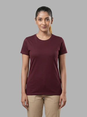 Promo Thread 180 GSM Cotton Round Neck T-Shirts for Women | Soft Regular Fit Tee