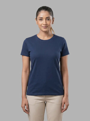 Promo Thread 180 GSM Cotton Round Neck T-Shirts for Women | Soft Regular Fit Tee
