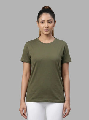 Promo Thread 180 GSM Cotton Round Neck T-Shirts for Women | Soft Regular Fit Tee