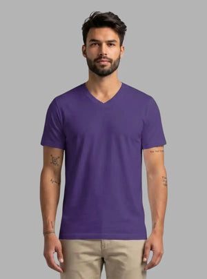 Promo Thread 180 GSM Cotton V Neck T-Shirts for Men | Soft Regular Fit Tee
