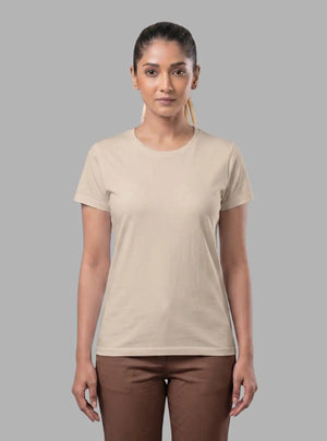 Promo Thread 180 GSM Cotton Round Neck T-Shirts for Women | Soft Regular Fit Tee