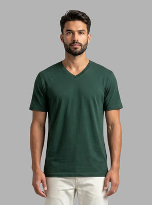 Promo Thread 180 GSM Cotton V Neck T-Shirts for Men | Soft Regular Fit Tee