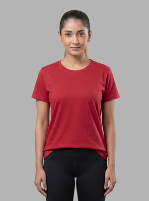 Promo Thread 180 GSM Cotton Round Neck T-Shirts for Women | Soft Regular Fit Tee