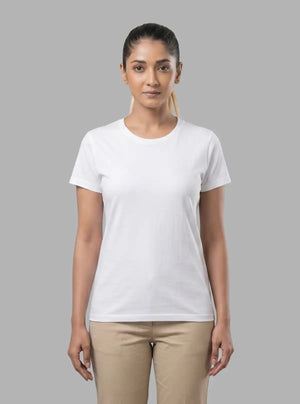 Promo Thread 180 GSM Cotton Round Neck T-Shirts for Women | Soft Regular Fit Tee