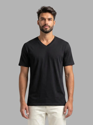 Promo Thread 180 GSM Cotton V Neck T-Shirts for Men | Soft Regular Fit Tee