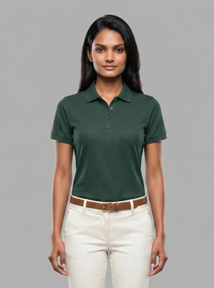 Promo Thread Pique 220 GSM Polyester Polo T-Shirts for Women Soft Touch