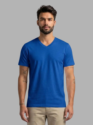 Promo Thread 180 GSM Cotton V Neck T-Shirts for Men | Soft Regular Fit Tee