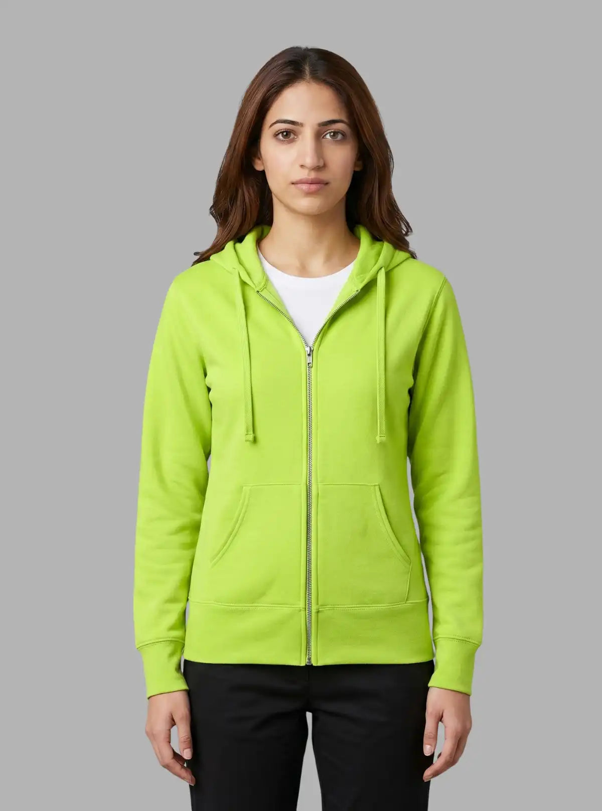 Promo Thread 320 GSM Fleece Cotton Zipper Hoodies for Women