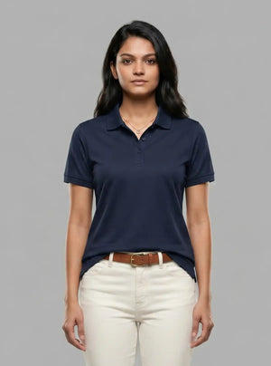 Promo Thread Pique 220 GSM Polyester Polo T-Shirts for Women Soft Touch