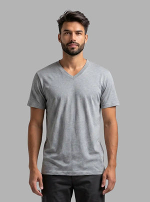 Promo Thread 180 GSM Cotton V Neck T-Shirts for Men | Soft Regular Fit Tee