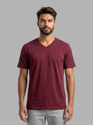 Promo Thread 180 GSM Cotton V Neck T-Shirts for Men | Soft Regular Fit Tee