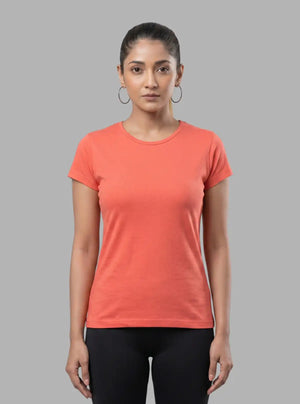 Promo Thread 180 GSM Cotton Round Neck T-Shirts for Women | Soft Regular Fit Tee