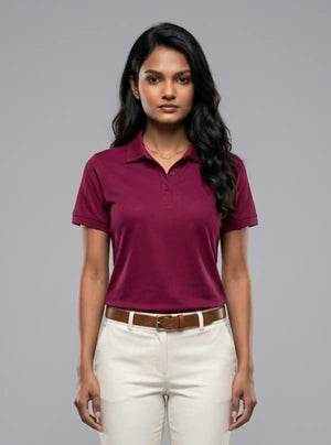Promo Thread Pique 220 GSM Polyester Polo T-Shirts for Women Soft Touch