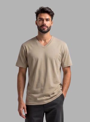 Promo Thread 180 GSM Cotton V Neck T-Shirts for Men | Soft Regular Fit Tee