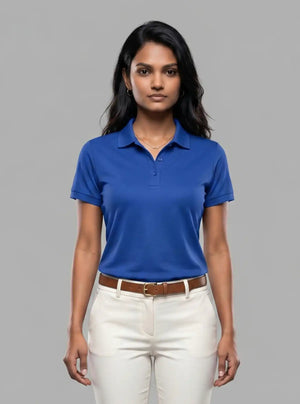 Promo Thread Pique 220 GSM Polyester Polo T-Shirts for Women Soft Touch