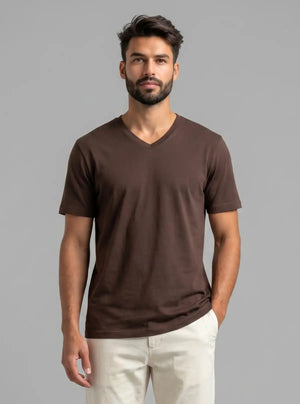 Promo Thread 180 GSM Cotton V Neck T-Shirts for Men | Soft Regular Fit Tee