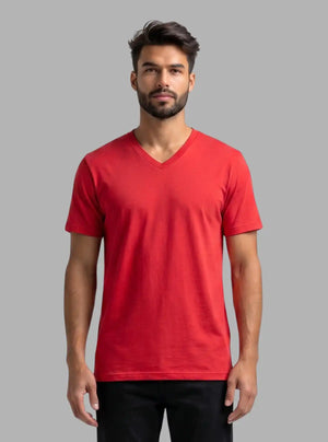 Promo Thread 180 GSM Cotton V Neck T-Shirts for Men | Soft Regular Fit Tee