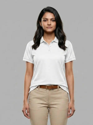 Promo Thread Pique 220 GSM Polyester Polo T-Shirts for Women Soft Touch